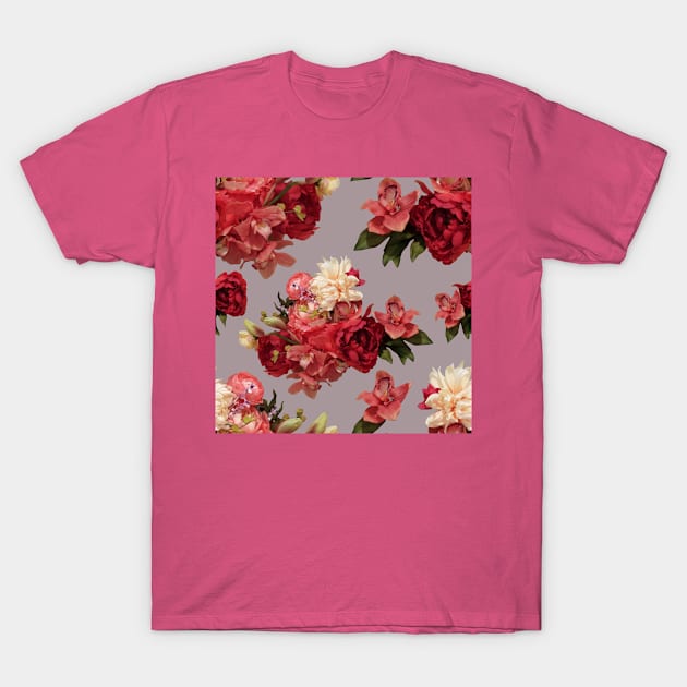 Just Flowers on Mauve T-Shirt by ArtticArlo